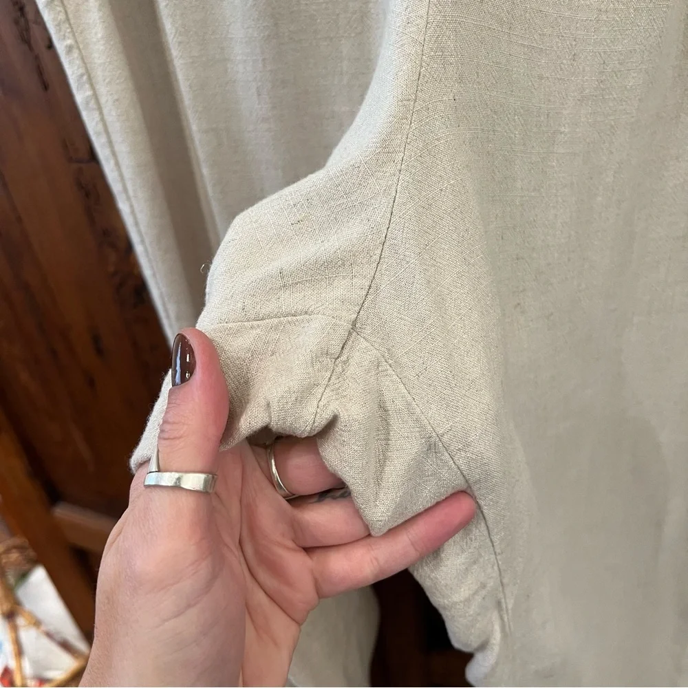 H&M Cream Cropped Wide Leg Pants
